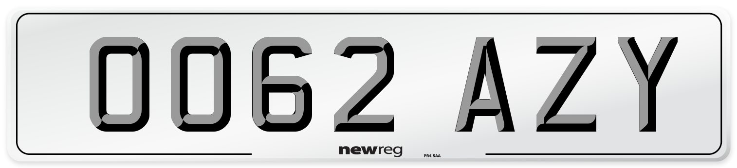 OO62 AZY Number Plate from New Reg